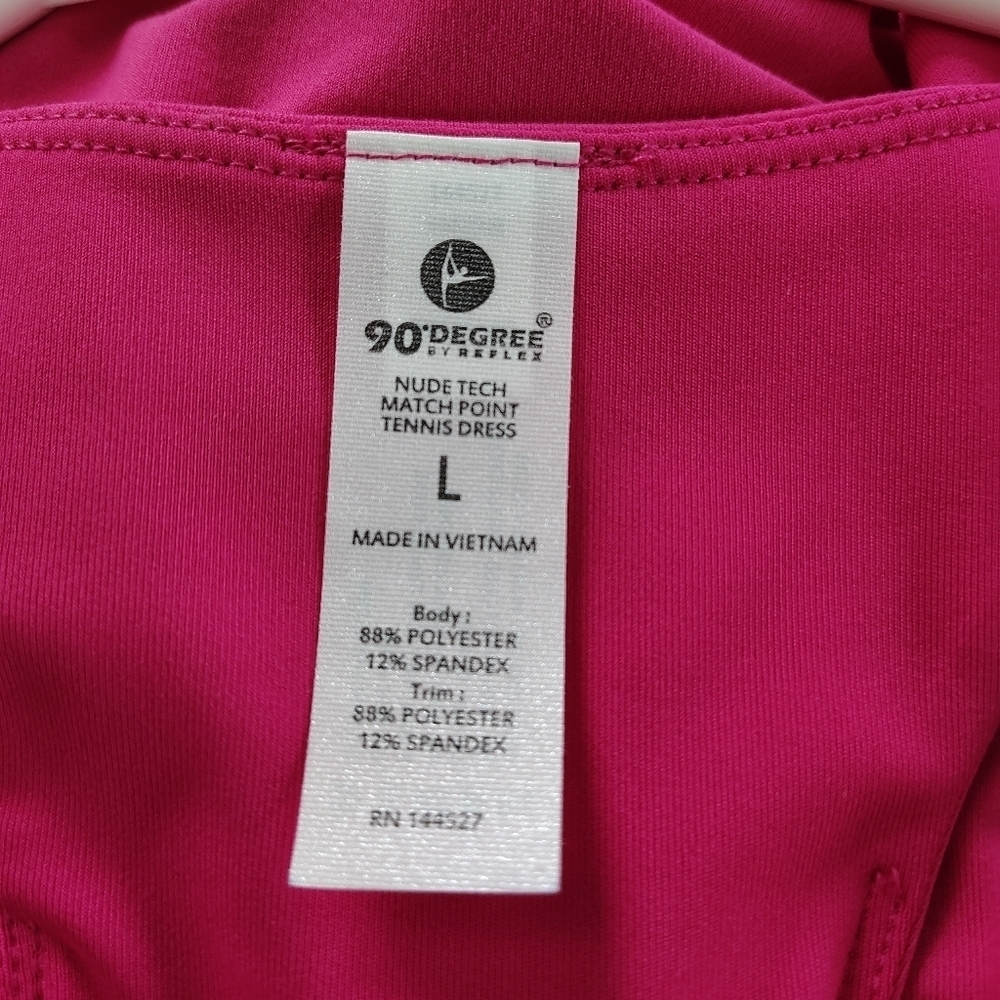 90 Degree by Reflex Pink Peacock Nude Tech Tennis Dress L - Picture 7 of 10